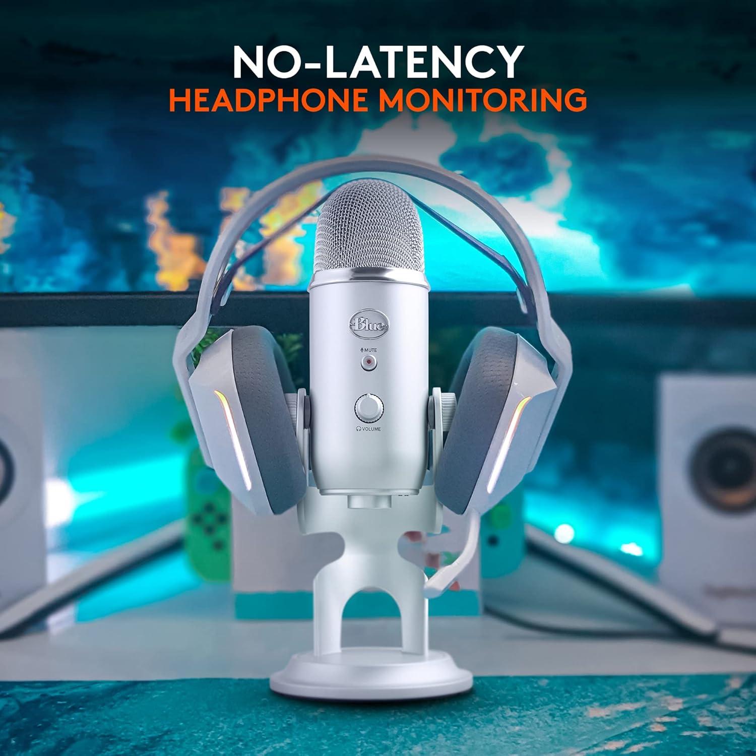 image:imageLogitech Creators Blue Yeti USB Microphone for Gaming Streaming Podcast YouTube Discord PC Studio Sound Plug amp PlaySilverSilver