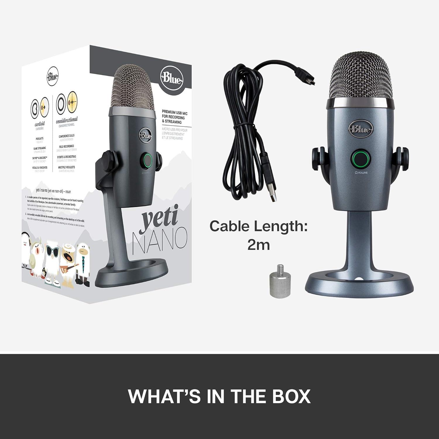 image:imageLogitech for Creators Blue Yeti Nano USB Microphone for Gaming Streaming PodcastingTwitch YouTube Discord Recording for PC and Mac Plug amp Play Shadow GreyShadow Grey