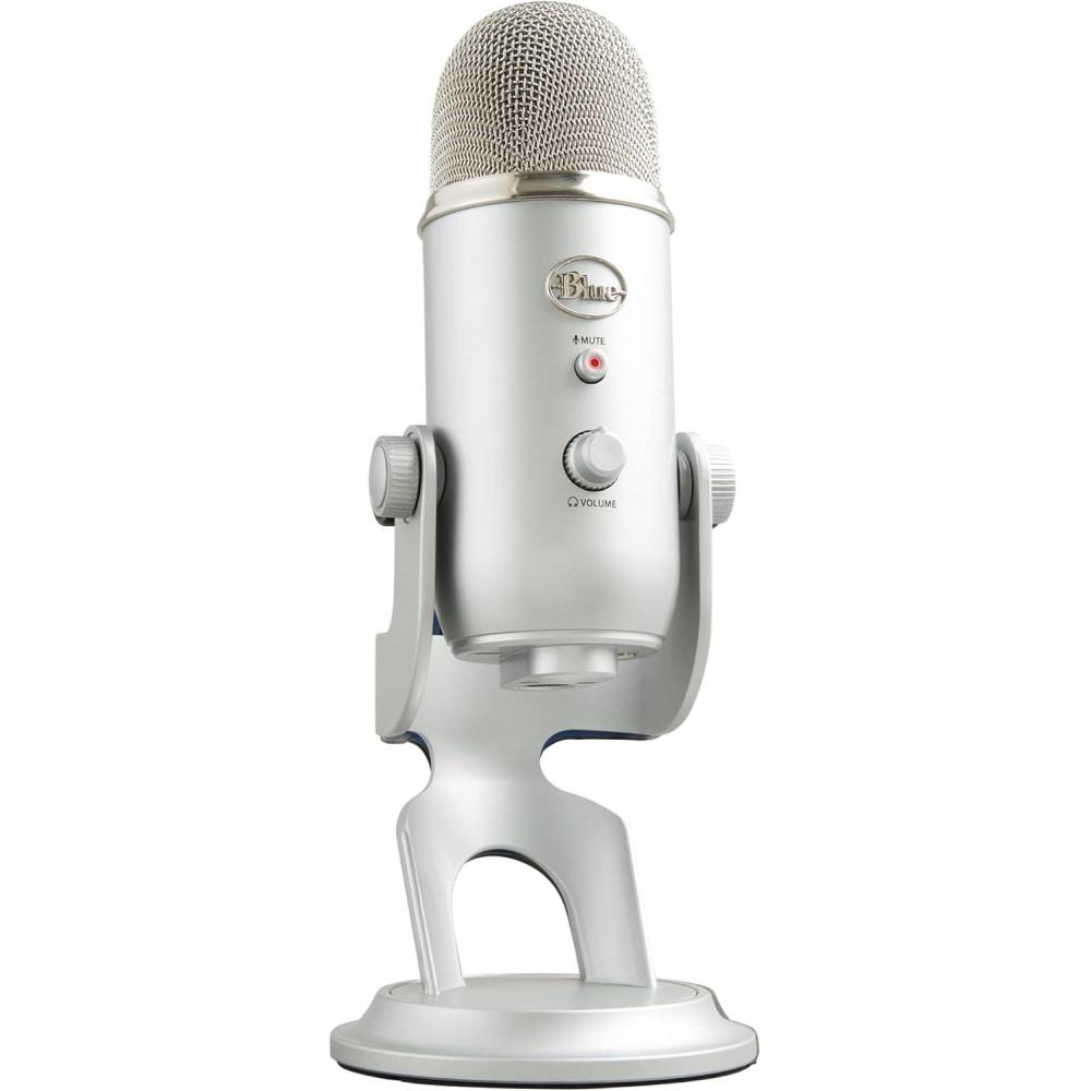 image:imageLogitech Creators Blue Yeti USB Microphone for Gaming Streaming Podcast YouTube Discord PC Studio Sound Plug amp PlaySilverSilver