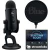 Logitech Creators Blue Yeti USB Microphone for Gaming, Streaming, Podcast, YouTube, Discord, PC, Studio Sound, Plug & Play-Silver(Blackout)