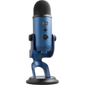 Logitech Creators Blue Yeti USB Microphone for Gaming, Streaming, Podcast, YouTube, Discord, PC, Studio Sound, Plug & Play-Silver(Midnight Blue)