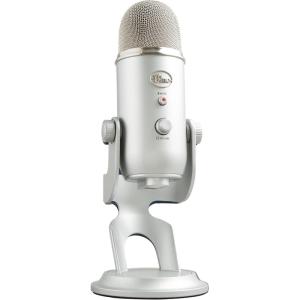 Logitech Creators Blue Yeti USB Microphone for Gaming, Streaming, Podcast, YouTube, Discord, PC, Studio Sound, Plug & Play-Silver(Silver)