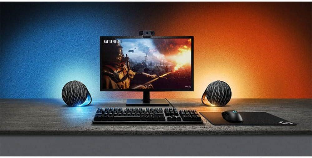 image:imageLogitech G560 PC Gaming Speaker System with 71 DTSX Ultra Surround Sound Game Based LIGHTSYNC RGB Two Speakers and Subwoofer Bluetooth USB Immersive Gaming Experience BlackSpeakers