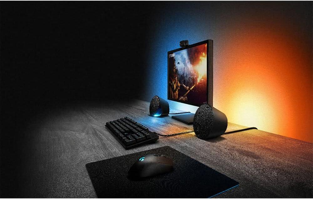 image:imageLogitech G560 PC Gaming Speaker System with 71 DTSX Ultra Surround Sound Game Based LIGHTSYNC RGB Two Speakers and Subwoofer Bluetooth USB Immersive Gaming Experience BlackSpeakers