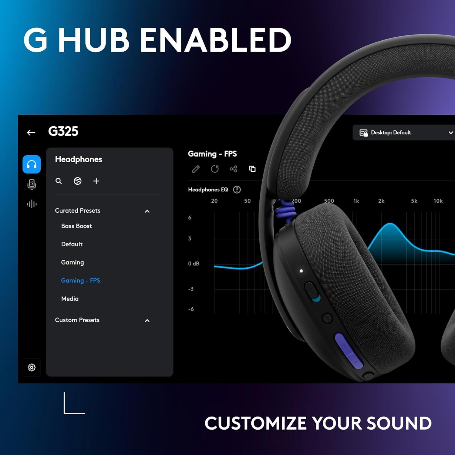 image:imageLogitech G325 Lightspeed Wireless Bluetooth Gaming Headset AllDay Comfort Builtin Mic with Noise Reduction 24Bit Audio 24 Hr Battery Life for PC PlayStation Switch Mobile BlackBlack