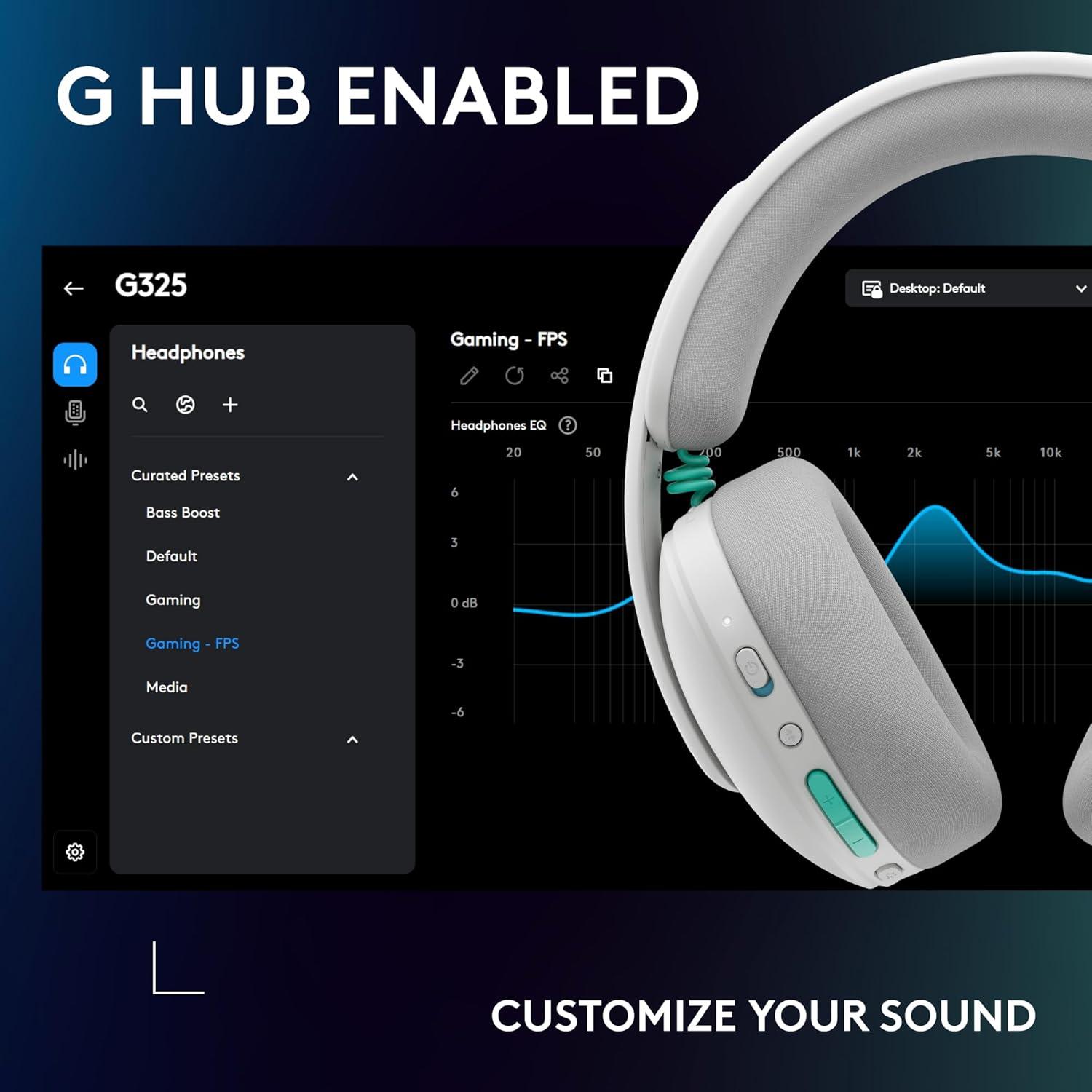 image:imageLogitech G325 Lightspeed Wireless Bluetooth Gaming Headset AllDay Comfort Builtin Mic with Noise Reduction 24Bit Audio 24 Hr Battery Life for PC PlayStation Switch Mobile BlackWhite