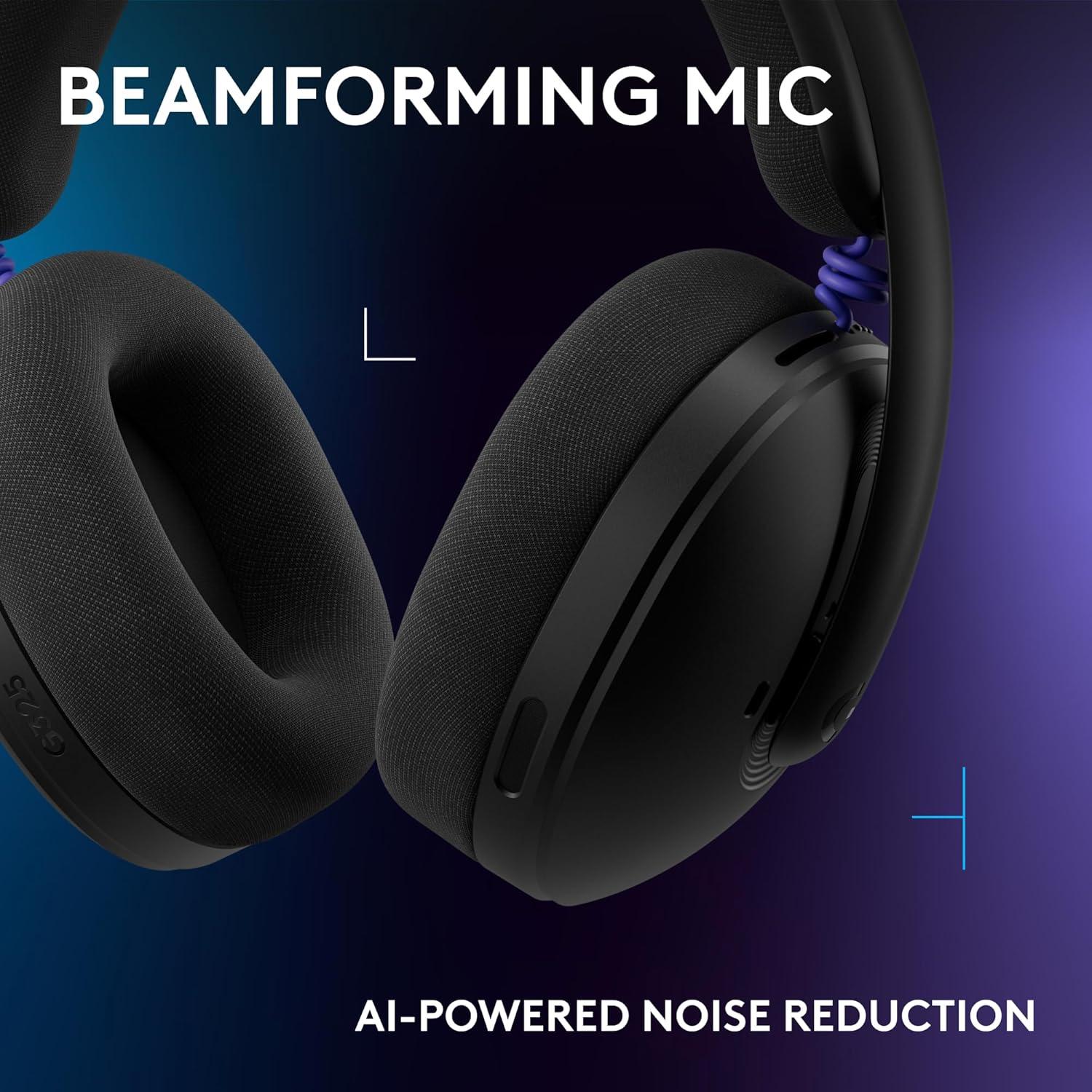 image:imageLogitech G325 Lightspeed Wireless Bluetooth Gaming Headset AllDay Comfort Builtin Mic with Noise Reduction 24Bit Audio 24 Hr Battery Life for PC PlayStation Switch Mobile BlackBlack