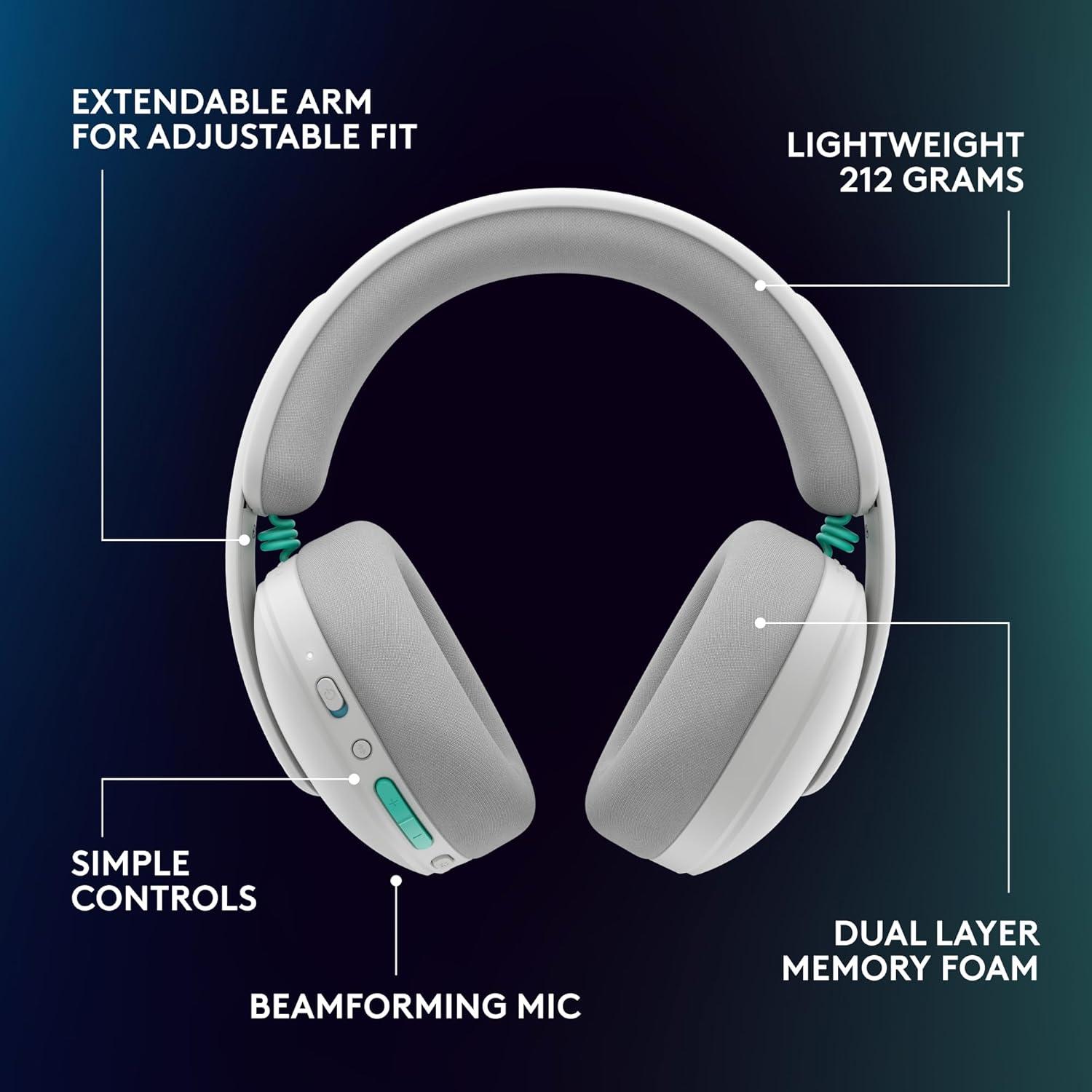 image:imageLogitech G325 Lightspeed Wireless Bluetooth Gaming Headset AllDay Comfort Builtin Mic with Noise Reduction 24Bit Audio 24 Hr Battery Life for PC PlayStation Switch Mobile BlackWhite