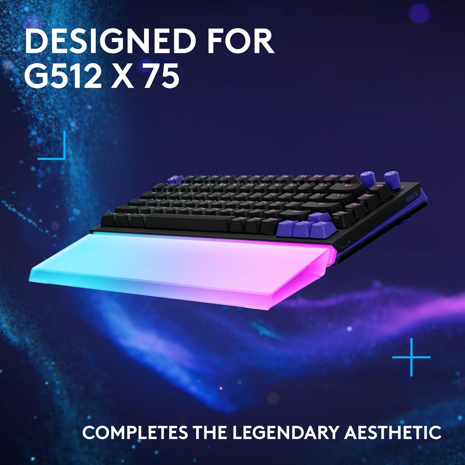 image:imageLogitech G G512 X Palm Rest 98 LIGHTSYNC RGB LightbarAmplifying Acrylic Palm Rest Laser Etched Premium Support for G512 X 98 Gaming Keyboard75 percent