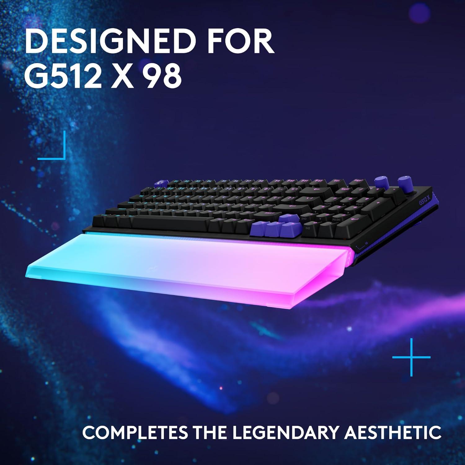 image:imageLogitech G G512 X Palm Rest 98 LIGHTSYNC RGB LightbarAmplifying Acrylic Palm Rest Laser Etched Premium Support for G512 X 98 Gaming Keyboard98 percent