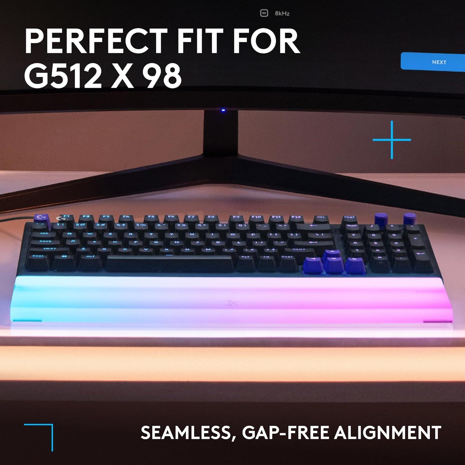 image:imageLogitech G G512 X Palm Rest 98 LIGHTSYNC RGB LightbarAmplifying Acrylic Palm Rest Laser Etched Premium Support for G512 X 98 Gaming Keyboard98 percent