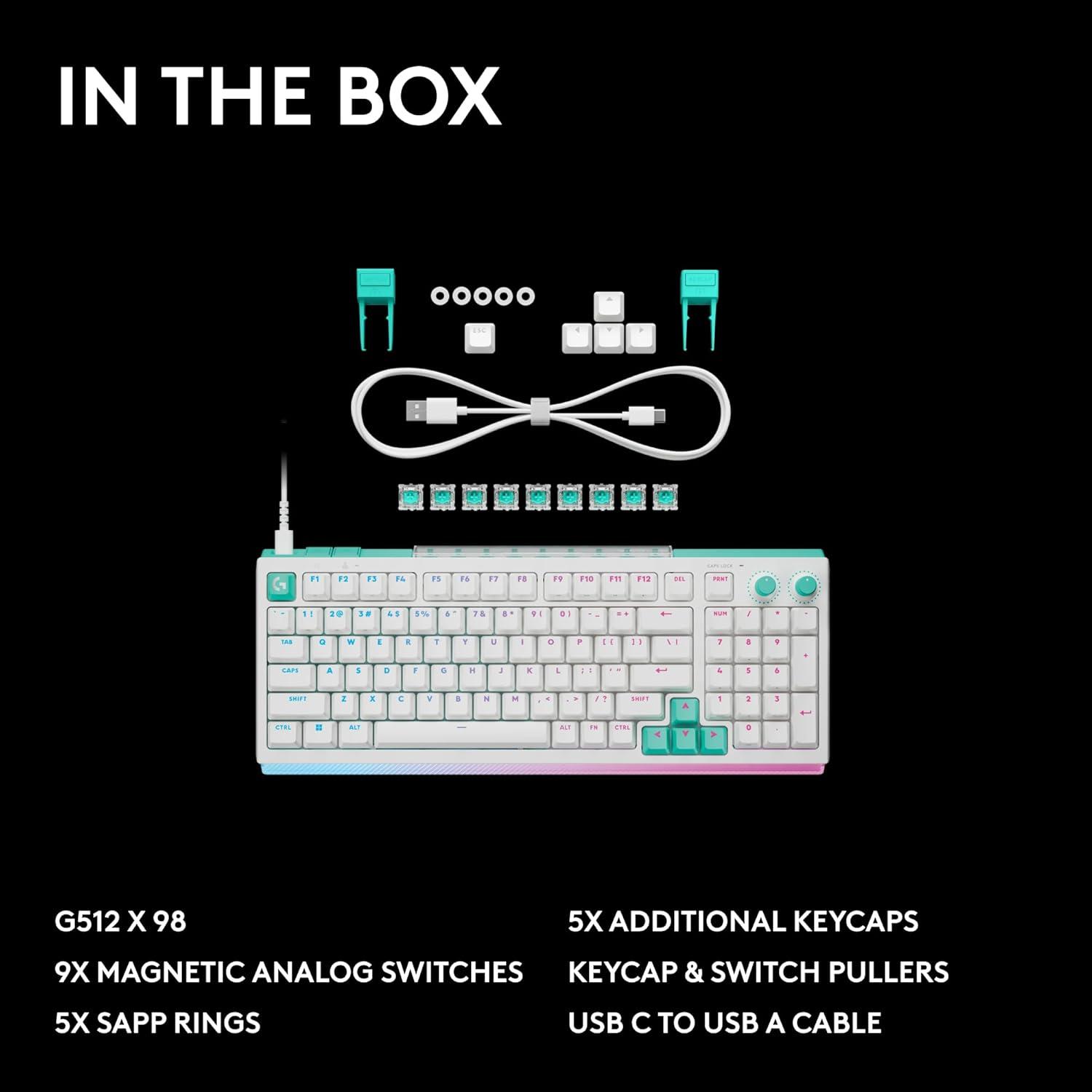 image:imageLogitech G512 X 75 Dual SWAP HotSwappable TMR AnalogMechanical Gaming Keyboard Tactile 8K Polling Rate Custom Actuation 0140 mm Rapid Trigger LIGHTSYNC RGB Wired PC Mac BlackWhite