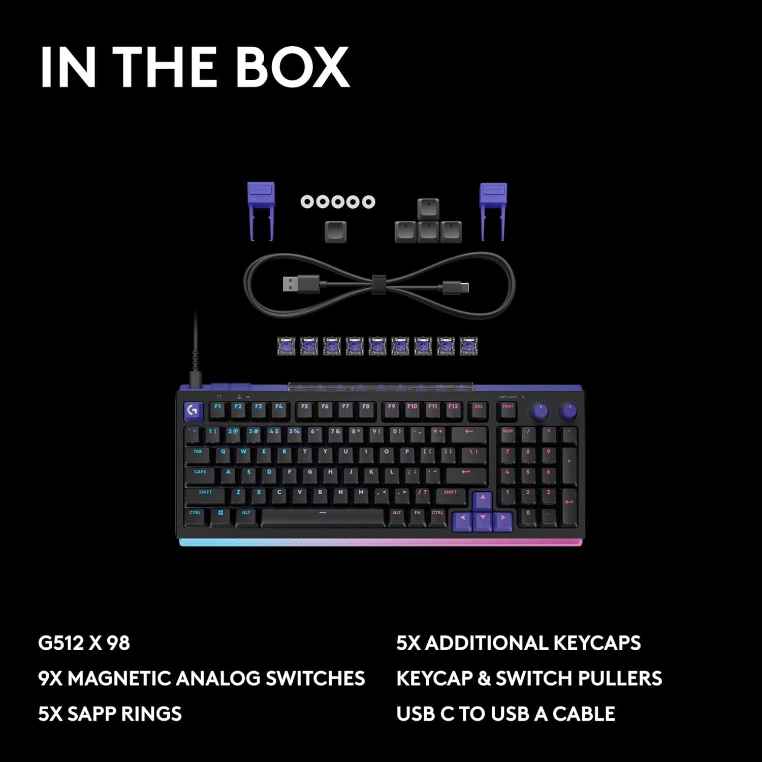 image:imageLogitech G512 X 75 Dual SWAP HotSwappable TMR AnalogMechanical Gaming Keyboard Tactile 8K Polling Rate Custom Actuation 0140 mm Rapid Trigger LIGHTSYNC RGB Wired PC Mac BlackBlack