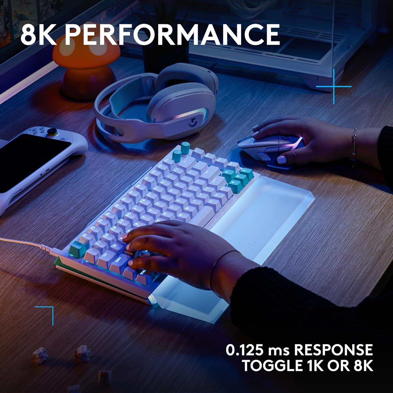 image:imageLogitech G512 X 75 Dual SWAP HotSwappable TMR AnalogMechanical Gaming Keyboard Tactile 8K Polling Rate Custom Actuation 0140 mm Rapid Trigger LIGHTSYNC RGB Wired PC Mac BlackWhite