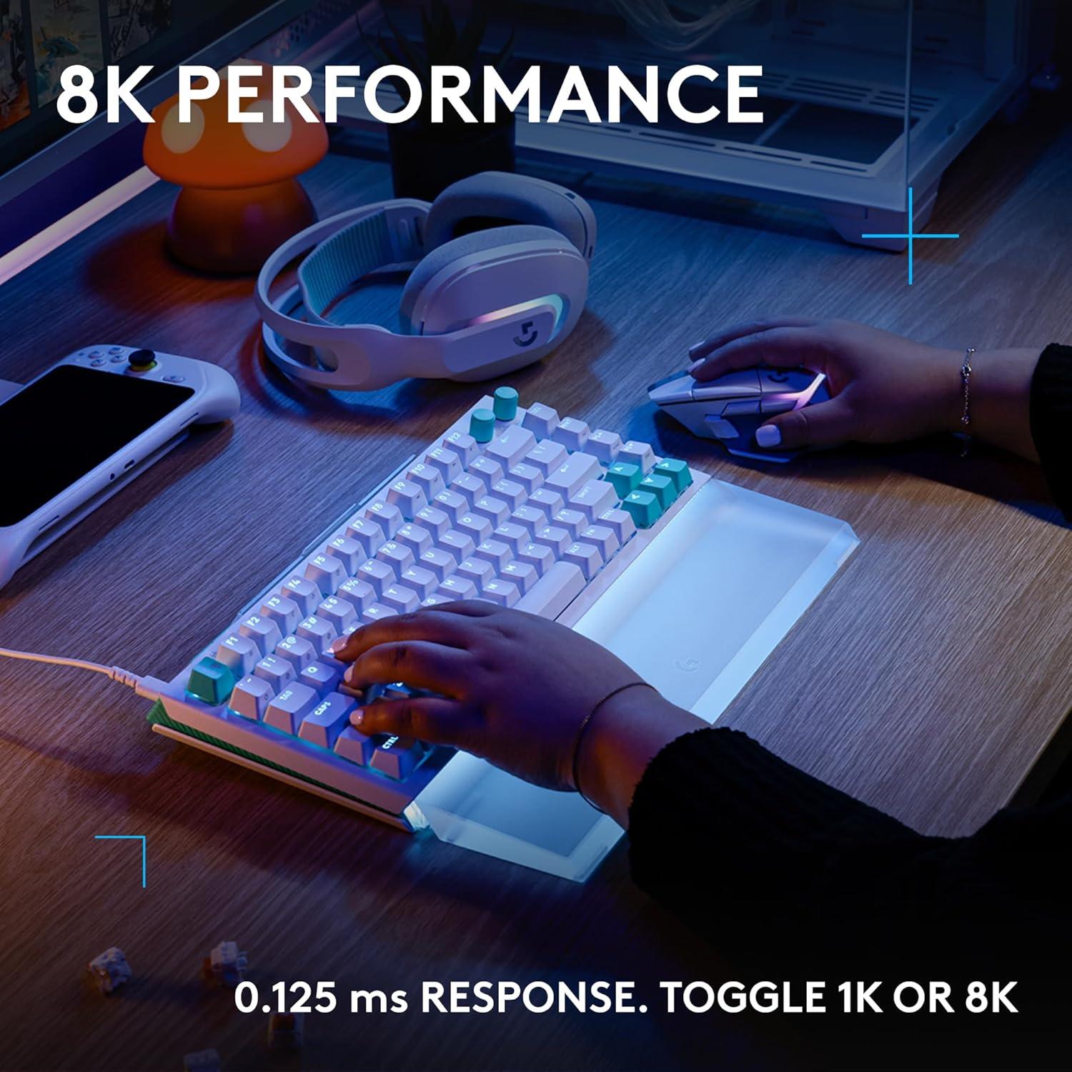 image:imageLogitech G512 X 75 Dual SWAP HotSwappable TMR AnalogMechanical Gaming Keyboard Tactile 8K Polling Rate Custom Actuation 0140 mm Rapid Trigger LIGHTSYNC RGB Wired PC Mac BlackWhite