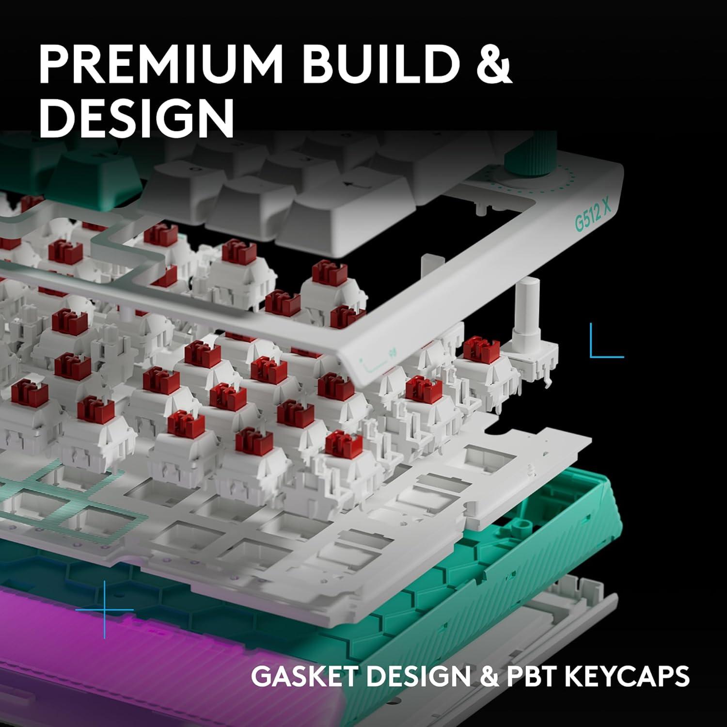 image:imageLogitech G512 X 75 Dual SWAP HotSwappable TMR AnalogMechanical Gaming Keyboard Tactile 8K Polling Rate Custom Actuation 0140 mm Rapid Trigger LIGHTSYNC RGB Wired PC Mac BlackWhite