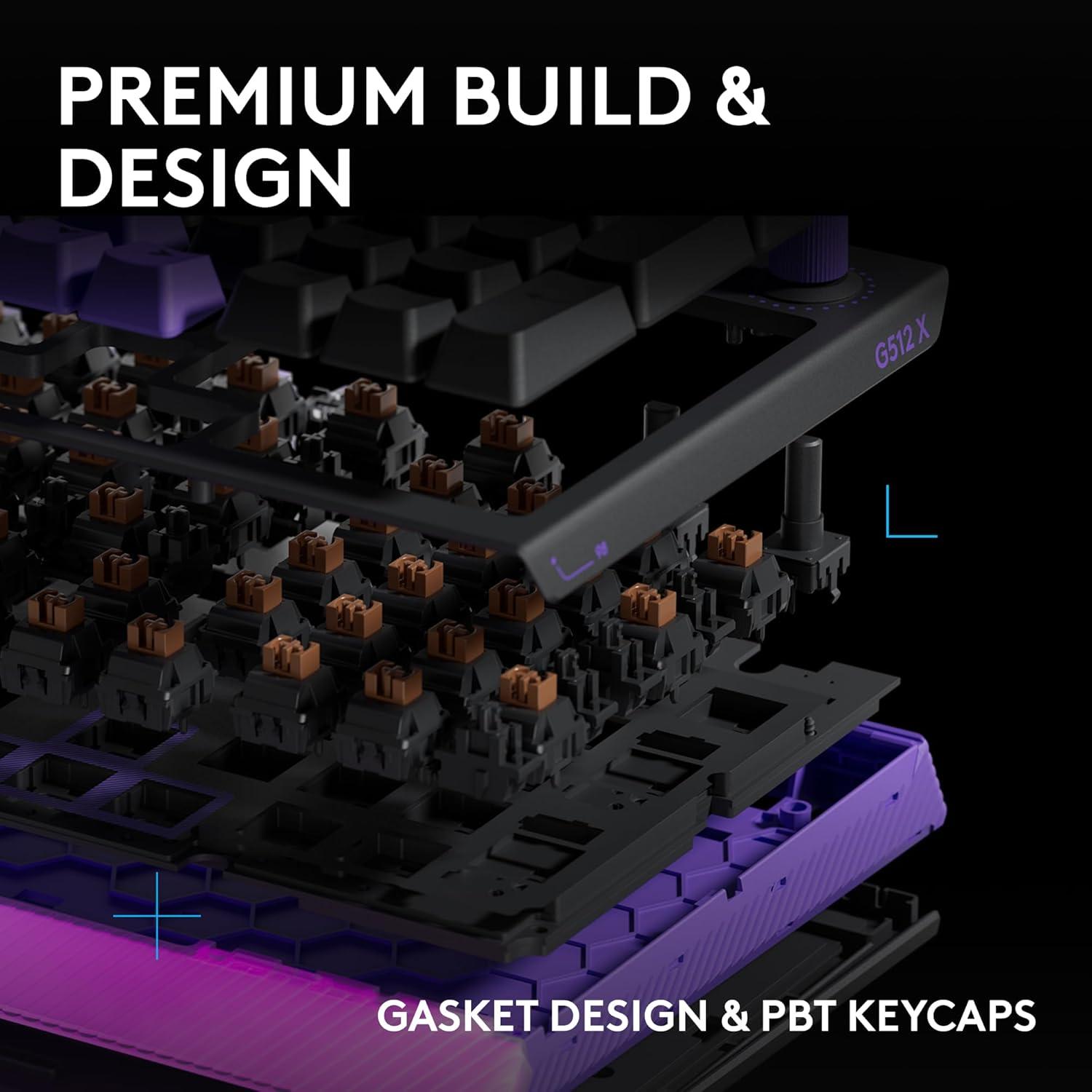 image:imageLogitech G512 X 75 Dual SWAP HotSwappable TMR AnalogMechanical Gaming Keyboard Tactile 8K Polling Rate Custom Actuation 0140 mm Rapid Trigger LIGHTSYNC RGB Wired PC Mac BlackBlack