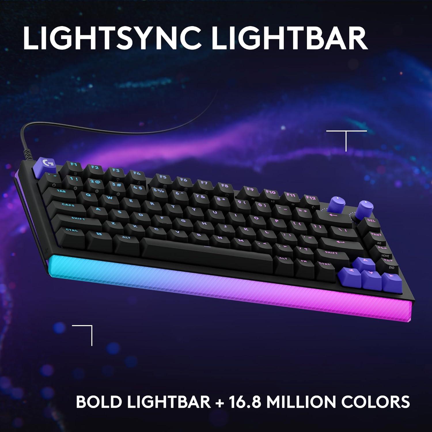 image:imageLogitech G512 X 75 Dual SWAP HotSwappable TMR AnalogMechanical Gaming Keyboard Tactile 8K Polling Rate Custom Actuation 0140 mm Rapid Trigger LIGHTSYNC RGB Wired PC Mac BlackBlack