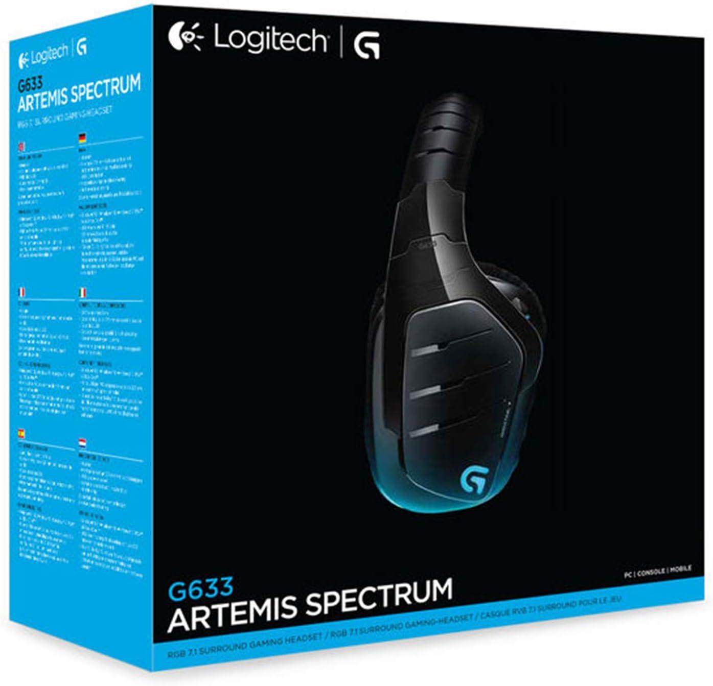 imageLogitech casque gaming G633 Artemis Spectrum Pro filaire son surround Dolby 71 pour PC Xbox One PS4 microphone rduction de bruit entirement personnalisable LIGHTSYNC RVB Noir