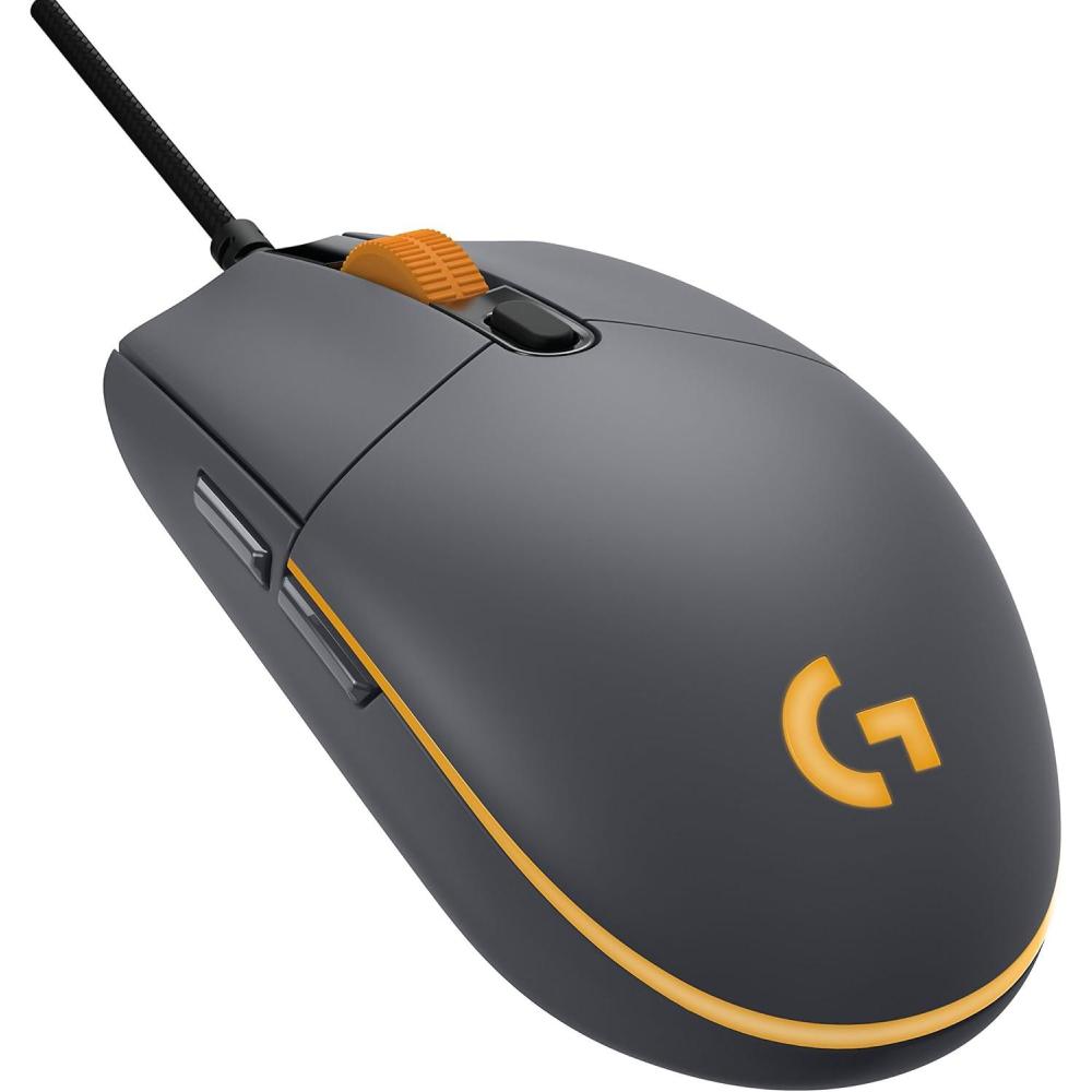 imageLogitech G Gaming Mouse Pro capteur Optique 12 000 dpi 1000 Hz 1ms RGB Six Boutons programmables GrisJauneG Pro BF1