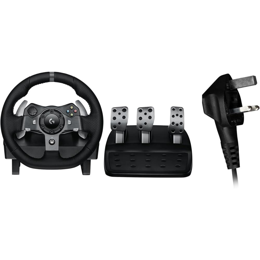 imageLogitech G29 Driving Force Volant de Course avec Pdales Retour Raliste Palettes au Volant en Acier Inoxydable en Cuir Rotation 900 Prise UK PS4PS3PCMac NoirAluminium Noir