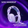Logitech G G522 LIGHTSPEED casque gaming sans fil, LIGHTSYNC RVB, micro bande passante complète et audio synchronisé avancé, triple connectivité – LIGHTSPEED, Bluetooth, USB-A vers USB-C pour PC-Blanc(Blanc)
