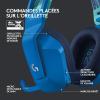 Logitech G G522 LIGHTSPEED casque gaming sans fil, LIGHTSYNC RVB, micro bande passante complète et audio synchronisé avancé, triple connectivité – LIGHTSPEED, Bluetooth, USB-A vers USB-C pour PC-Blanc(Bleu)