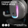 Logitech G G522 LIGHTSPEED casque gaming sans fil, LIGHTSYNC RVB, micro bande passante complète et audio synchronisé avancé, triple connectivité – LIGHTSPEED, Bluetooth, USB-A vers USB-C pour PC-Blanc(Blanc)