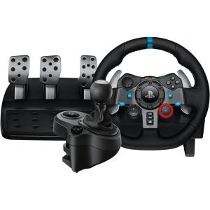 Logitech G29 Driving Force Volant de Course avec Levier de Vitesse Pédales, Retour de Force Réaliste, Palettes en Acier Inoxydable, Rotation du Volant à 900°, Prise EU, PS4/PS3/PC – Noir