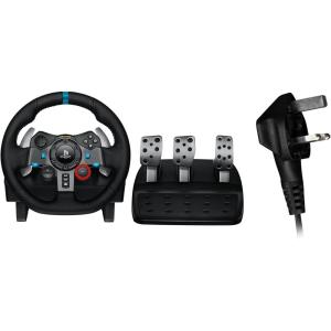 Logitech G29 Driving Force Volant de Course avec Pédales, Retour Réaliste, Palettes au Volant en Acier Inoxydable, en Cuir, Rotation à 900°, Prise UK, PS4/PS3/PC/Mac – Noir(noir)