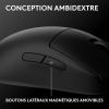 Logitech G PRO 2 LIGHTSPEED, souris de gaming sans fil, pour droitier ou gaucher, maximum de 4 boutons latéraux magnétiques personnalisables et commutables, capteur 44K DPI, recharge USB-C, PC/Mac – B(Noir)