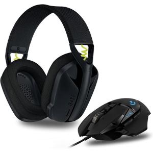 Logitech G G502 HERO souris gaming filaire avec boutons programmables et poids ajustables et G213 RVB clavier gaming rétroéclairé avec touches tactiles -PC-ordinateurs portables, Noir(Souris + Casque)