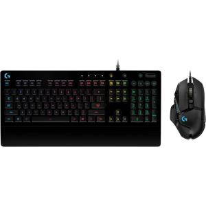 Logitech G G502 HERO souris gaming filaire avec boutons programmables et poids ajustables et G213 RVB clavier gaming rétroéclairé avec touches tactiles -PC-ordinateurs portables, Noir(Souris + Clavier)