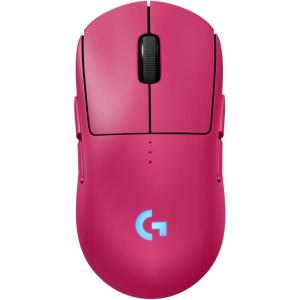 Logitech G PRO 2 LIGHTSPEED, souris de gaming sans fil, pour droitier ou gaucher, maximum de 4 boutons latéraux magnétiques personnalisables et commutables, capteur 44K DPI, recharge USB-C, PC/Mac – B(Rose)
