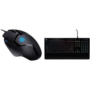 Logitech G402 Hyperion Fury Souris Gamer Filaire (8 Boutons Programmables, Idéale FPS, Compatible PC/Mac) + Logitech G213 Clavier Gamer Prodigy, RVB, Rétroéclairé – Clavier Gaming AZERTY Française(G402)