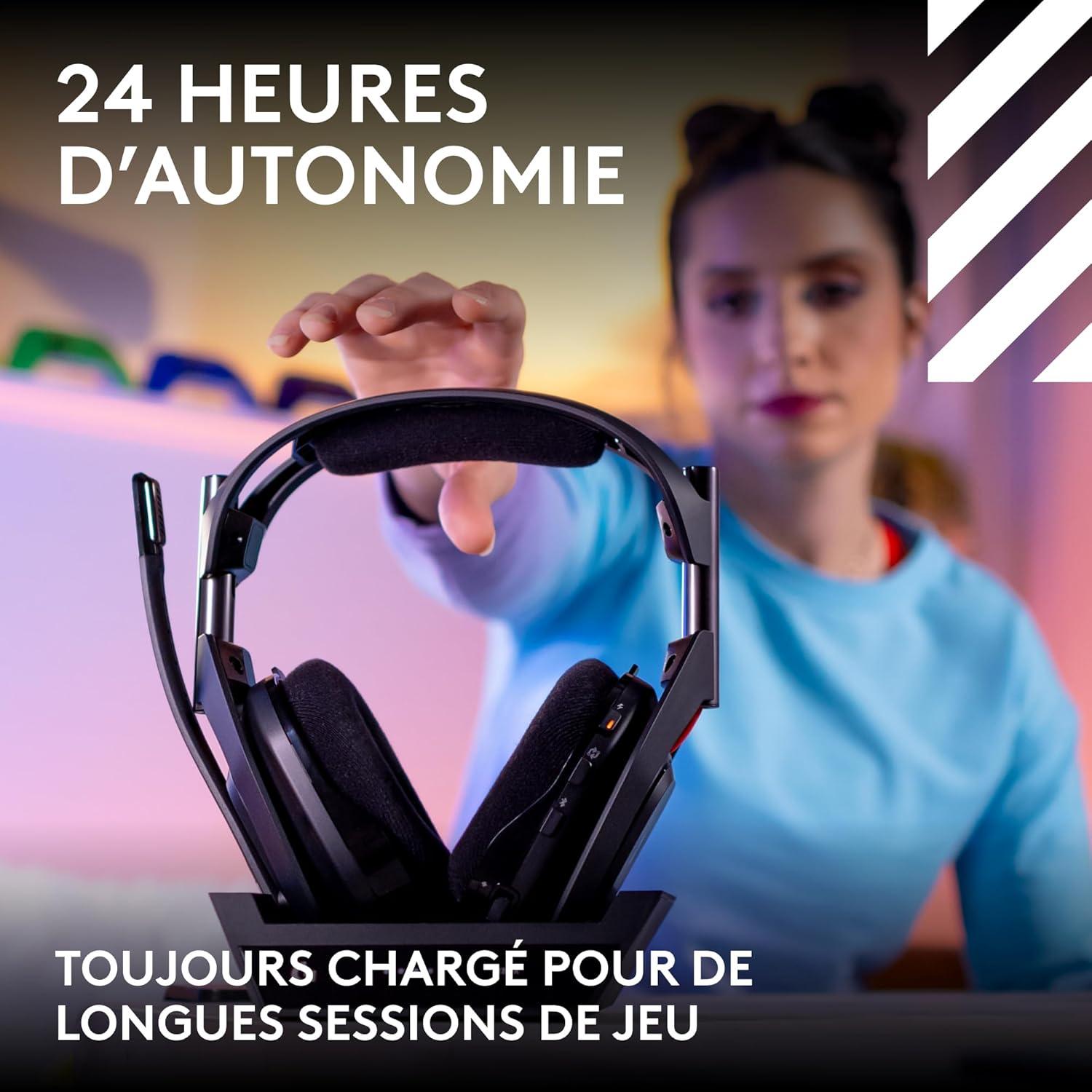 imageLogitech G Astro A50 X LIGHTSPEED casque gaming sans fil base PROG GRAPHNE PLAYSYNC pour la Xbox Series XS PS5 PCMac Nintentdo Switch 2 Bluetooth dispositif de relais HDMI 21 NoirNoir