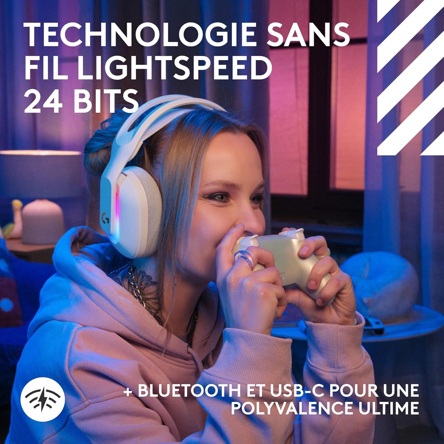 imageLogitech G Astro A50 X LIGHTSPEED casque gaming sans fil base PROG GRAPHNE PLAYSYNC pour la Xbox Series XS PS5 PCMac Nintentdo Switch 2 Bluetooth dispositif de relais HDMI 21 NoirBlanc