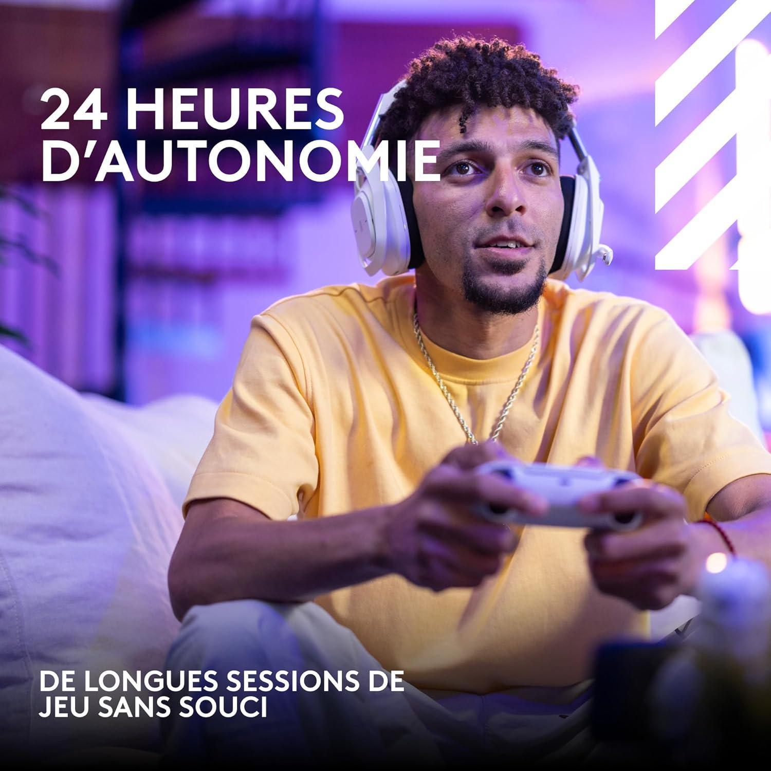imageLogitech G Astro A50 X LIGHTSPEED casque gaming sans fil base PROG GRAPHNE PLAYSYNC pour la Xbox Series XS PS5 PCMac Nintentdo Switch 2 Bluetooth dispositif de relais HDMI 21 NoirBlanc
