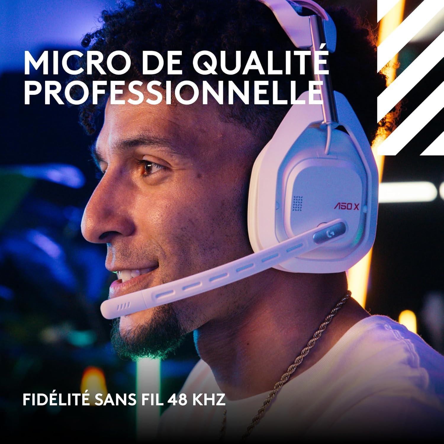 imageLogitech G Astro A50 X LIGHTSPEED casque gaming sans fil base PROG GRAPHNE PLAYSYNC pour la Xbox Series XS PS5 PCMac Nintentdo Switch 2 Bluetooth dispositif de relais HDMI 21 NoirBlanc