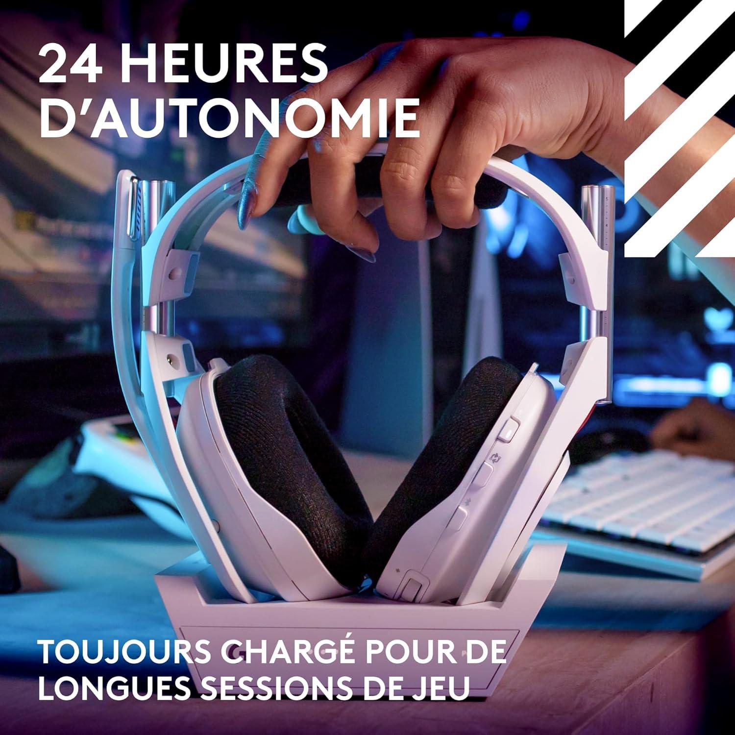 imageLogitech G Astro A50 X LIGHTSPEED casque gaming sans fil base PROG GRAPHNE PLAYSYNC pour la Xbox Series XS PS5 PCMac Nintentdo Switch 2 Bluetooth dispositif de relais HDMI 21 NoirBlanc