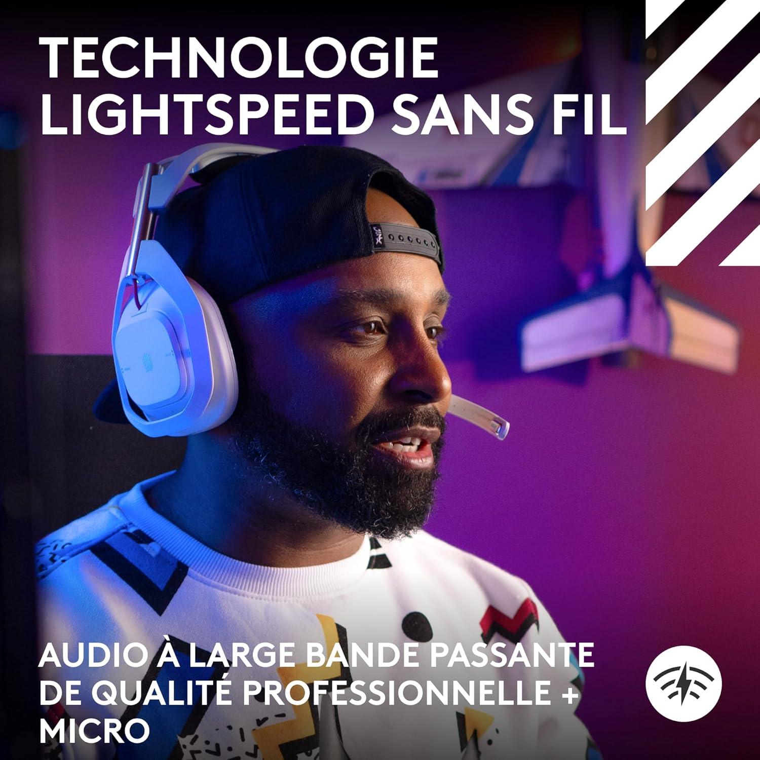 imageLogitech G Astro A50 X LIGHTSPEED casque gaming sans fil base PROG GRAPHNE PLAYSYNC pour la Xbox Series XS PS5 PCMac Nintentdo Switch 2 Bluetooth dispositif de relais HDMI 21 NoirBlanc