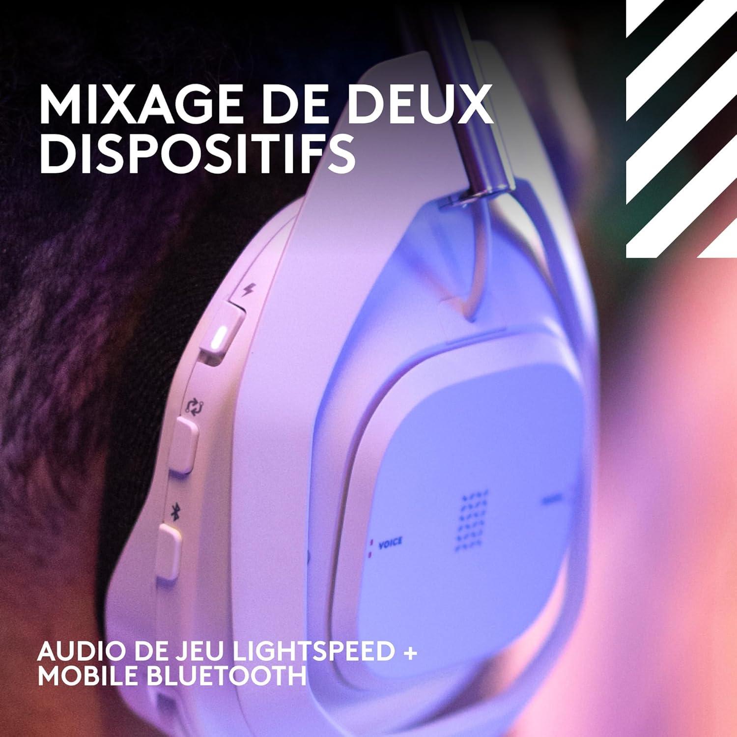 imageLogitech G Astro A50 X LIGHTSPEED casque gaming sans fil base PROG GRAPHNE PLAYSYNC pour la Xbox Series XS PS5 PCMac Nintentdo Switch 2 Bluetooth dispositif de relais HDMI 21 NoirBlanc