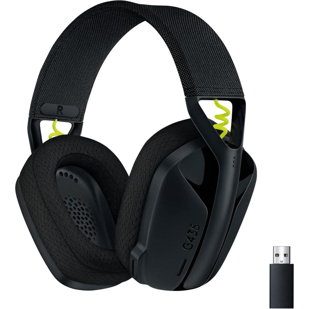 imageLogitech G435 LIGHTSPEED ampamp Bluetooth sans Fil Casque Gamer lger circumauriculaire Micro intgr Batterie de 18h Compatible avec Dolby Atmos PC PS4 PS5 Mobile Nintendo Switch  Blancnoir