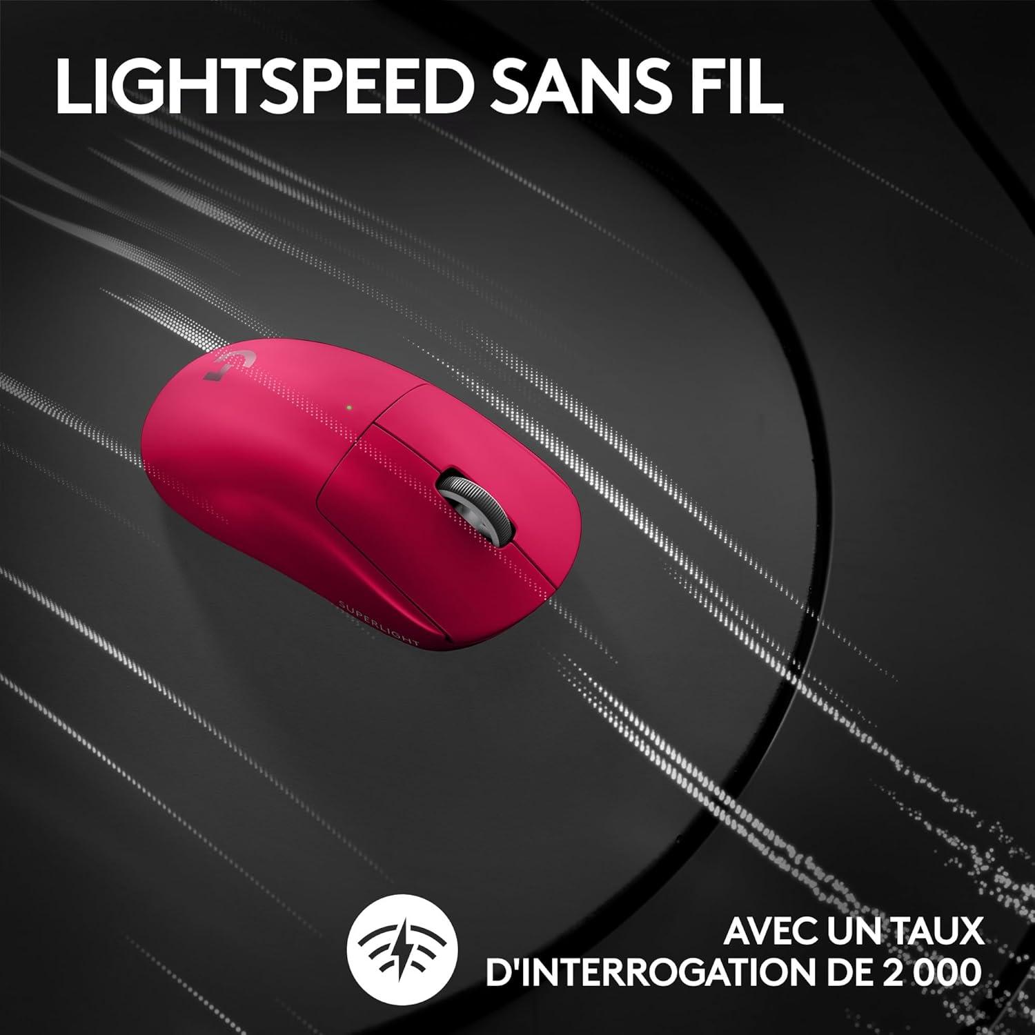 imageLogitech G PRO X SUPERLIGHT 2 LIGHTSPEED Souris gaming sans fil Est Europe Version 8K Polling lgre 60g HERO 2 888 IPS 44K PPP 5 boutons programmables USBC PCMac BlancRose