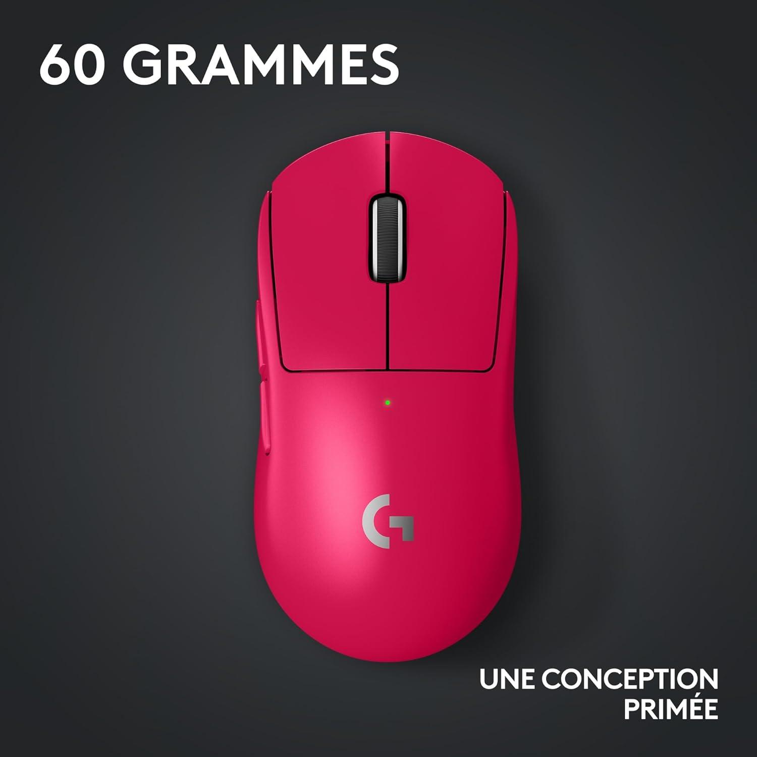 imageLogitech G PRO X SUPERLIGHT 2 LIGHTSPEED Souris gaming sans fil Est Europe Version 8K Polling lgre 60g HERO 2 888 IPS 44K PPP 5 boutons programmables USBC PCMac BlancRose