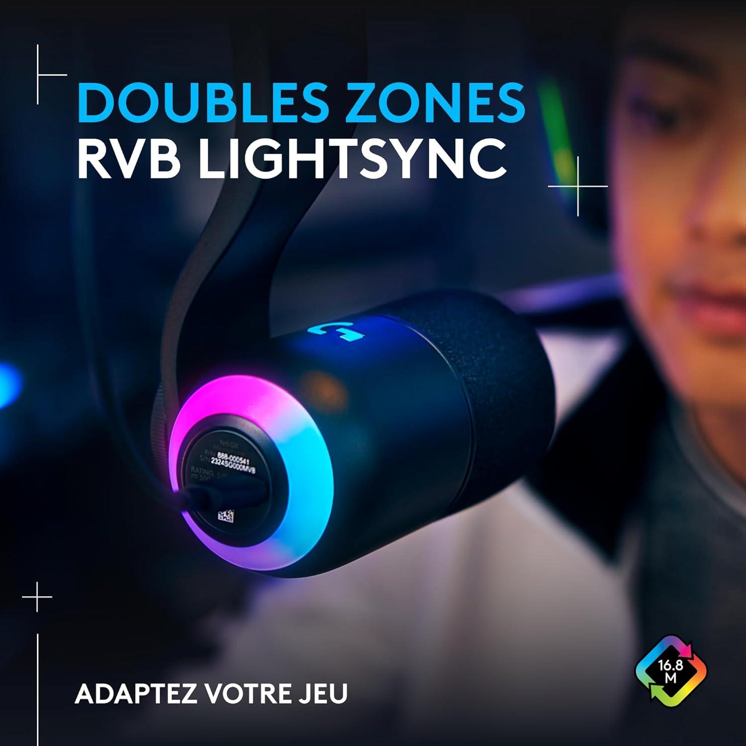 imageLogitech G Yeti GX Microphone Gaming RVB Dynamique avec LIGHTSYNC USB prt lEmploi pour Streaming supercardiode pour PCMac Noir