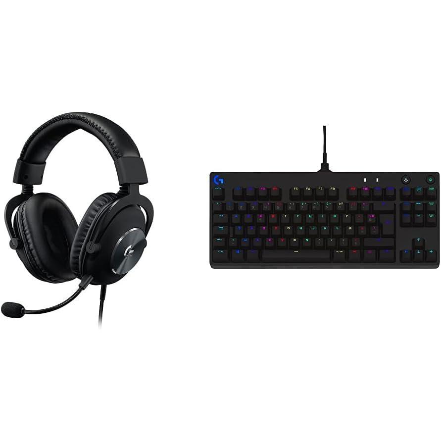 imageLogitech G PRO X Casque Gaming OverEar avec Micro BLUE VOCE Logitech G PRO TKL Tenkeyless Clavier Gaming Mcanique