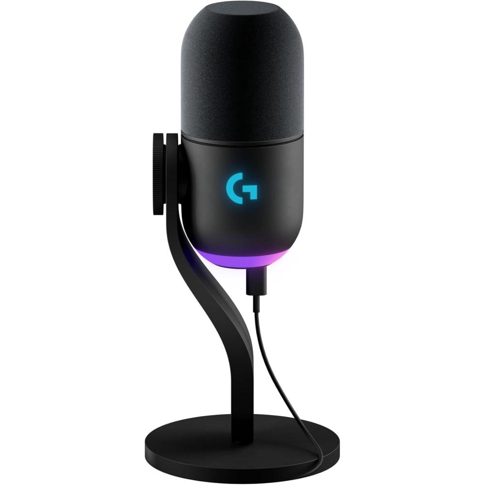 imageLogitech G Yeti GX Microphone Gaming RVB Dynamique avec LIGHTSYNC USB prt lEmploi pour Streaming supercardiode pour PCMac Noir