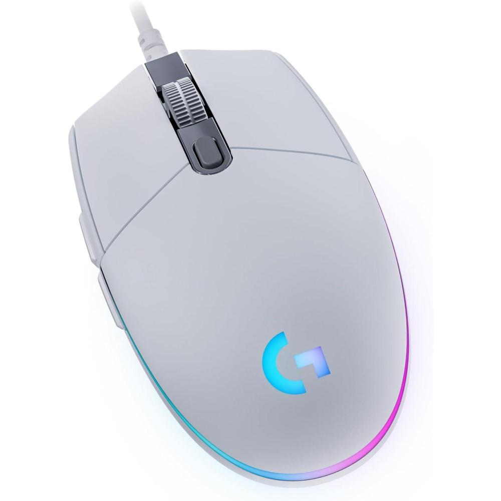 imageLogitech G203 Souris Filaire Gaming 2nd Gen 8000 DPI Effets Lumineux Multicolores LIGHTSYNC RGB 6 Boutons Programmables Mmoire Intgre Compatible Mac et PCBlanc