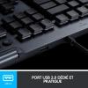 Logitech G G915 X Clavier gaming mécanique filaire ultra-plat, touches PBT double couche, touches entièrement programmables, éclairage RVB, switchs GL Brown Tactile, PC/Mac, Clavier FRA AZERTY – Noir(Clicky)
